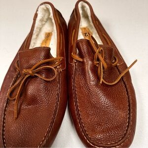 Rockport NEW Rhyder Tie Slipper Moccasin DRIVER BROWN SOFT LEATHER 12M  $125.00